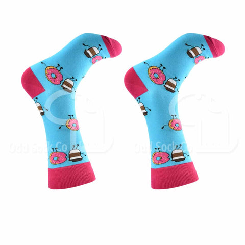 Coffee And Donut Themed Socks Odd Sock Co Right View