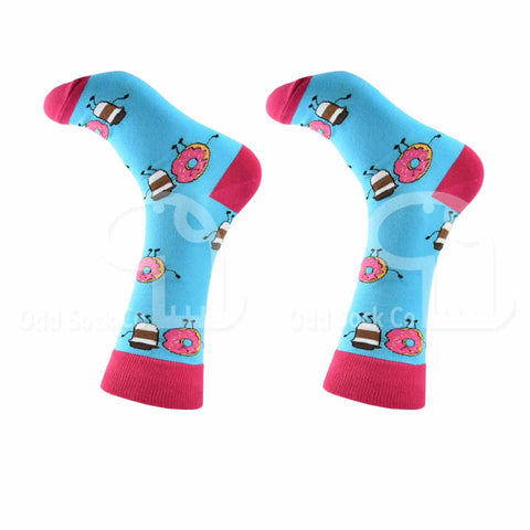 Coffee And Donut Themed Socks Odd Sock Co