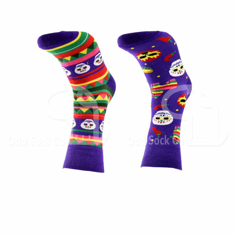Fiesta Themed Socks Front View Odd Sock Co