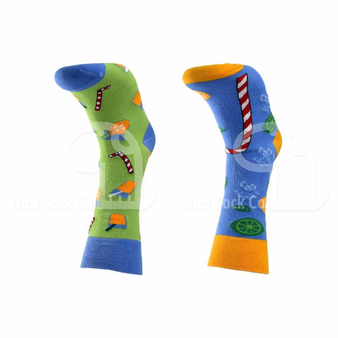 Lemonade Themed Socks Odd Sock Co Front View