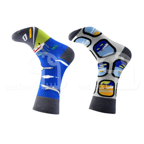 Mile High Aeroplane Themed Socks Odd Sock Co