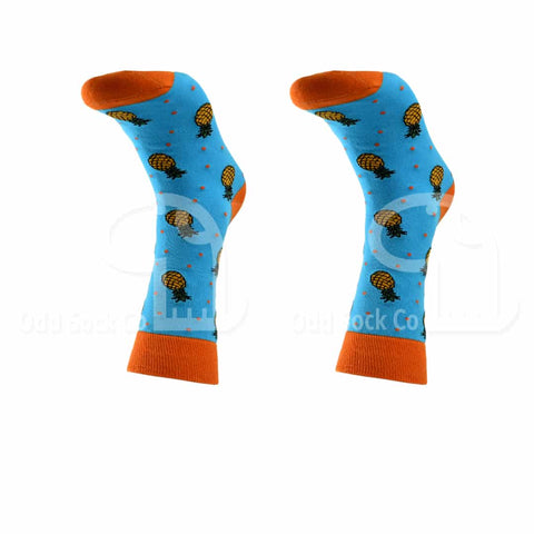 Pineapple Themed Socks Odd Sock Co Front View