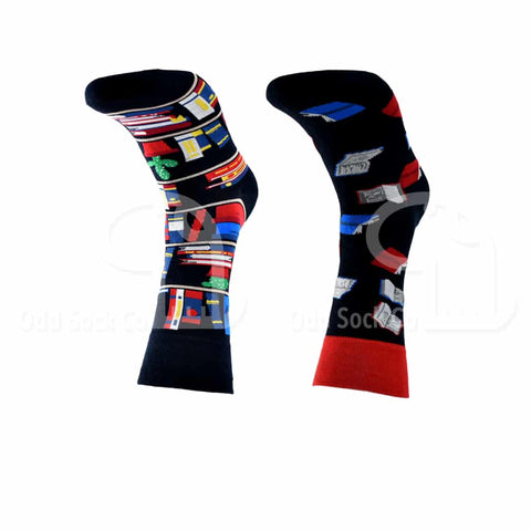 Quiet Please Themed Socks Front View Odd Sock Co