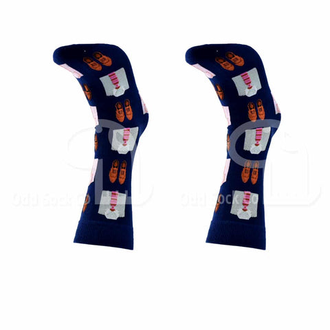 Shirt-And-Tie-Themed Socks Odd Sock Co Front View
