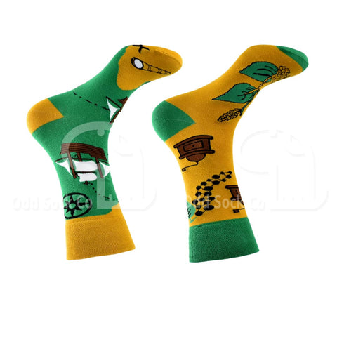 Spice Route Themed Socks Right View Odd Sock Co
