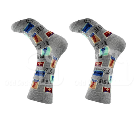 Stamp Collection Themed Socks Odd Sock Co