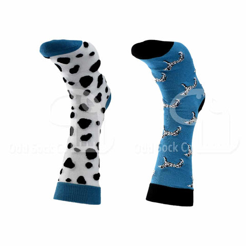 Dalmation Dogs And Spots Themed Socks Odd Sock Co Front View