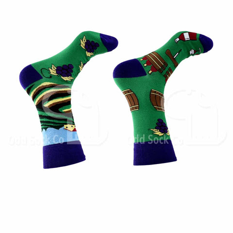 Winery Themed Socks Odd Sock Co Right View