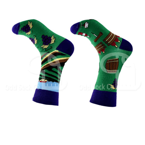 Winery Themed Socks Odd Sock Co