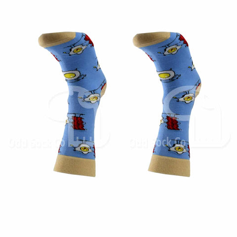 Bacon And Egg Themed Socks Front View