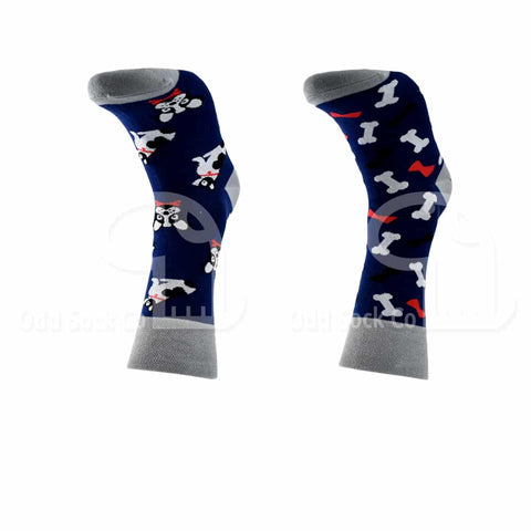 Bow Wow Wow Dog Bone Themed Socks Odd Sock Co Front View
