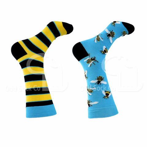 Busy Bee themed socks odd sock co right view