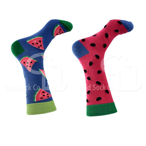 Watermelon And Seed Themed Socks Odd Sock Co Right View