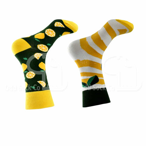Lemon Twist Themed Socks Odd Sock Co Right View