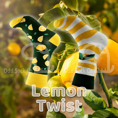 Lemon Twist Themed Socks Odd Sock Co Social View