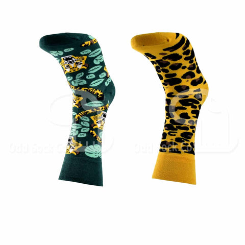 Leopard Spot Themed Socks Odd Sock Co Front View