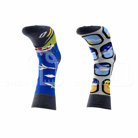 Mile High Aeroplane Themed Socks Odd Sock Co Front View