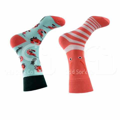 Shellfish Themed Socks Right View Odd Sock Co