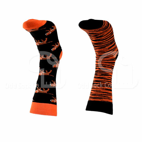 Tiger Print Themed Socks Odd Sock Co Front View