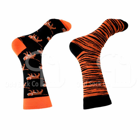 Tiger Print Themed Socks Odd Sock Co Right View