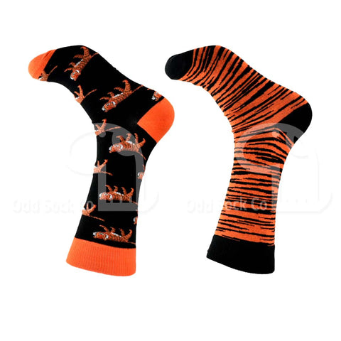 Tiger Print Themed Socks Odd Sock Co