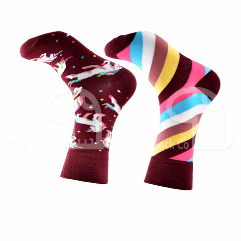 Unicorns And Rainbows Themed Socks Odd Sock Co